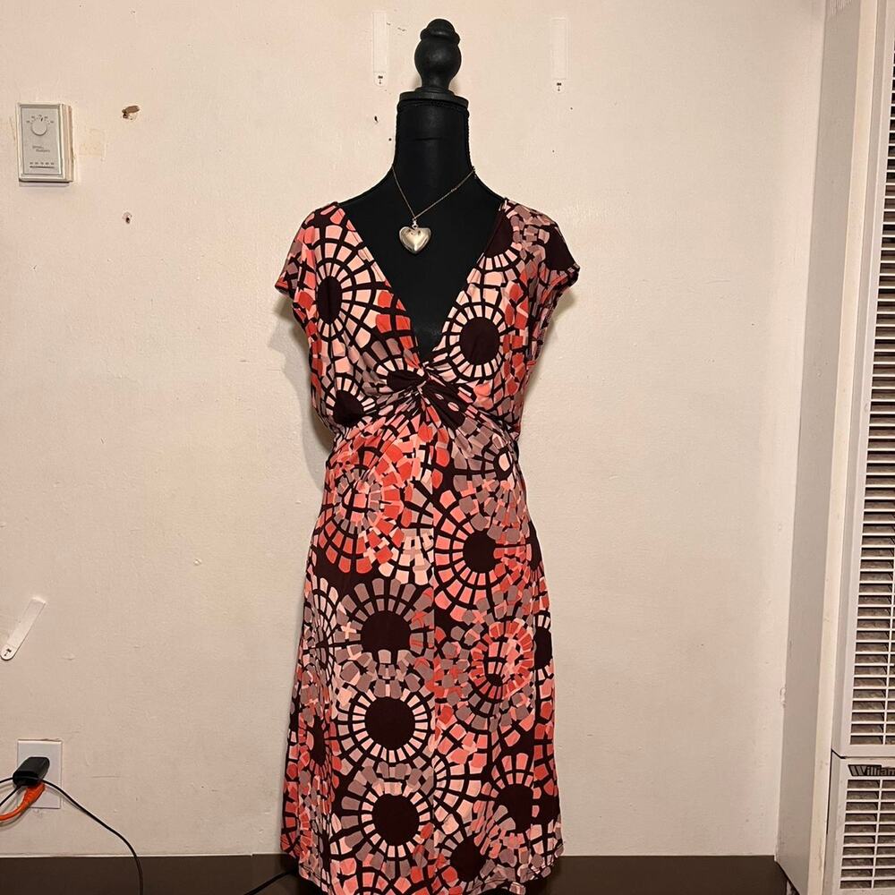 90s orange brown midi boho vibe